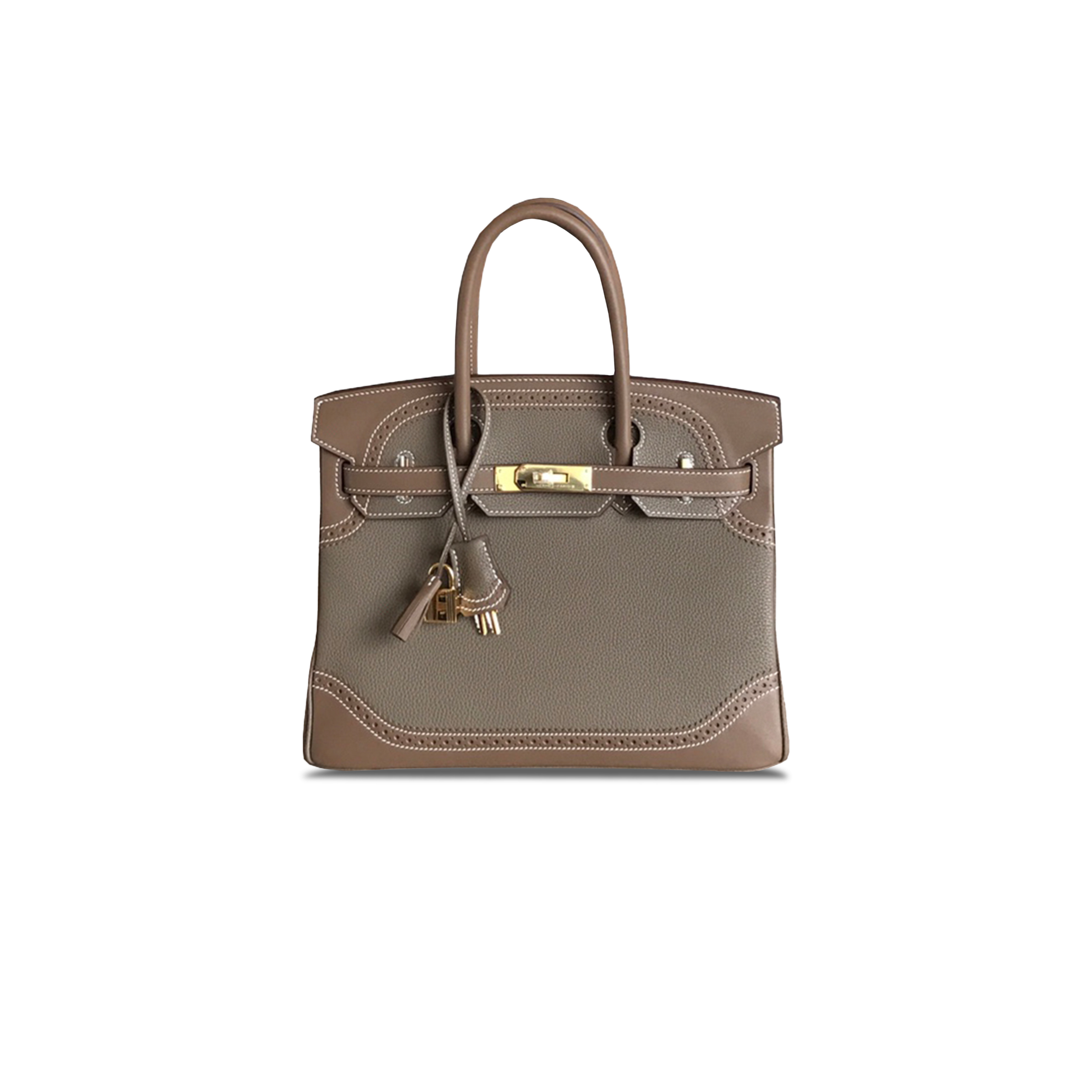 HERMÈS BIRKIN 30 SWIFT AND TOGO LACE SERIES GOLD BUCKLE H082653CK63 (30*22*15cm)